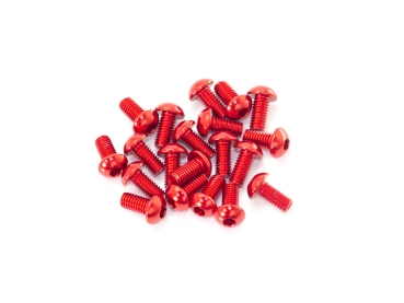 INFINITY M3x6mm ALUMINUM BUTTON HEAD SCREW (Red/20pcs)