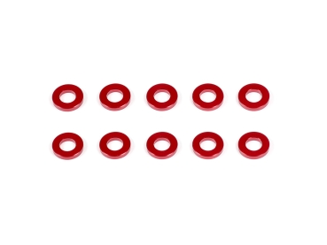 ALUMINUM WASHER 3x6x1.0mm (Red/10pcs)  (#CM-A005-10)