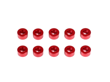 ALUMINUM WASHER 3x6x3.0mm (Red/10pcs)  (#CM-A005-30)