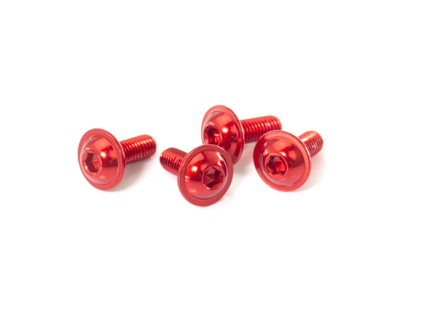 INFINITY M3x8mm ALUMINUM FLANGE BUTTON HEAD SCREW (Red/4pcs)