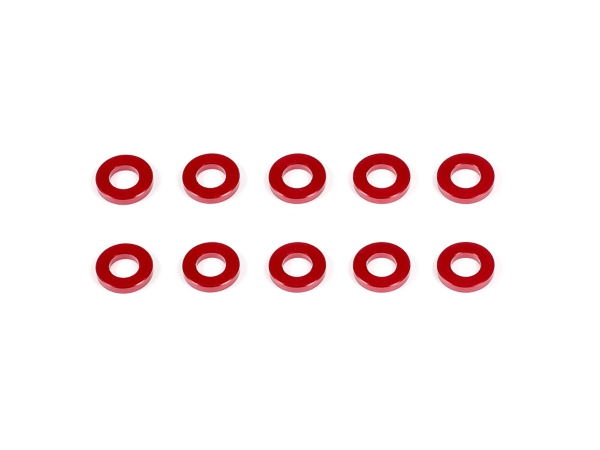 ALUMINUM WASHER 3x6x1.0mm (Red/10pcs)  (#CM-A005-10)